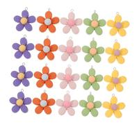 BELLIFFY 30Pcs Resin Flower Pendants Mini Hanging Charms for DIY Jewelry Making Lightweight Five-petal Floral Charms for Earrings Necklaces Bracelets Keychains Craft Supplies