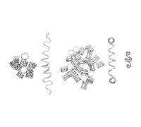 BELLIFFY 38pcs Silver Spiral Dreadlock Rings Hair Rings and Hair Cuffs for Braids Dread Clips Accessories Set for African Braided Hairstyles Jewelry for Women and Girls