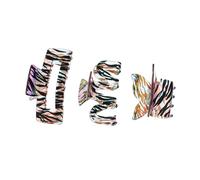 BELLIFFY 3pcs Acrylic Hair Claw Clips with Anti-slip Teeth Zebra Pattern Hair Clasp Clips for Thick and Thin Stylish Geometric Design Jaw Clamps for Women Daily Use
