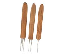 BELLIFFY 3pcs Bamboo Handle Dreadlock Crochet Hook Set for Hair Extensions and Crafting Versatile Loc Needle for Dreads Easy Operation Braiding Crochet Tool for Beginners and Professionals