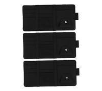BELLIFFY 3pcs Car Sun Visor Organizer Bag with Sunglasses Holder Driving License Registration Card Pocket Multi-function Auto Visor Storage Pouch for Trucks and Cars Black