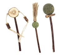 BELLIFFY 3pcs Cat Chew Kit with Natural Sticks for Teeth Cleaning Gum Massage Stress Relief Interactive Play Indoor Pet for Kittens and Cats