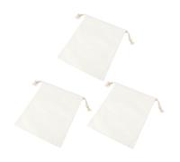 BELLIFFY 3pcs Cotton Drawstring Bags Storage Pouches for Candy Wedding Packaging Travel Reusable Portable Packing Bags for Household Organization and Small Items