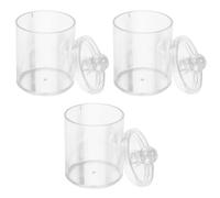 BELLIFFY 3pcs Cotton Swabs Box with Cover for Vanity Storage | Useful Household Container, Countertop Organisation for Bathroom Vanity, Travel Packing, Small Items