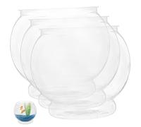 BELLIFFY 3pcs Decorative Globe Fish Bowl Transparent Desktop Fish Tank for Home Office Garden Eye-catching Aquarium for and Plants