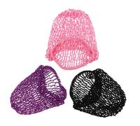 BELLIFFY 3pcs Hand Crocheted Hair Bun Covers Lightweight Breathable Mesh Hair Wraps for Women Sleeping Dancing Stylish Hairnets with Fine Craftsmanship Purple