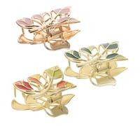 BELLIFFY 3pcs Leaves Hair Claw Clips for Women and Colorful Enamel Metal Hair Clamps Comfortable Jaw Clips for Daily Use and Special Occasions