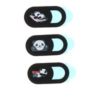 BELLIFFY 3pcs Panda Pattern Webcam Cover Slide for Privacy Movable Camera Slider for Laptops and Tablets Anti-peeping and Hacking Security Accessory