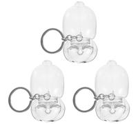 BELLIFFY 3pcs Pet Hair Keepsake Keyring Set with Bunny Shape Design, Compact Storage Solution Made of Plastic and Metal, for Pet Owners during Gatherings and Travel