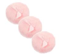 BELLIFFY 3Pcs Plush with Bowknot Soft Fluffy Cotton Body Puff for After Use Gentle Skin Suitable for Adults