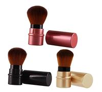 BELLIFFY 3pcs Portable Retractable Foundation Applicator Makeup Tools for Full Coverage Chic Design Compatible Liquid and Powder Foundations for Travel and Special Occasions