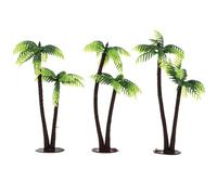 BELLIFFY 3Pcs Simulated Coconut Tree Decoration Plastic Miniature Palm Trees for Indoor Bonsai Craft Micro Landscape Aquarium Decor
