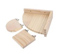 BELLIFFY 3pcs Wooden Perch Guinea Pig Platform Hamster Jumping Stand Pet Climbing Board