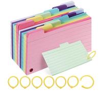 BELLIFFY 450pcs Spiral Memo Pads with 8 Binder Rings Paper Flash Cards