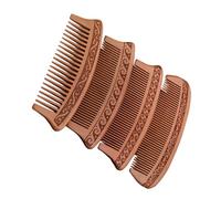 BELLIFFY 4Pcs Anti Static Comb Double-Sided Engraved Comb 6.52X2.24X0.39Inch Wide Teeth Calm The Mind Retro Style for Home Use