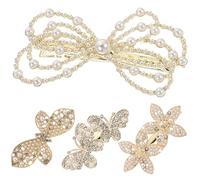 BELLIFFY 4pcs Butterfly Hair Clips Shiny Flower Hair Barrettes for Girls and Women Stylish Metal Hairpins for Daily Use Parties and Gatherings