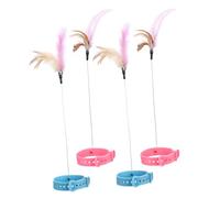 BELLIFFY 4pcs Cat Collar Teaser Toys Interactive Cat Chasing Plaything for Kittens Safe Pet Collars for Indoor and Lightweight and Portable