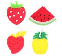 BELLIFFY 4Pcs Creative Thickened Fruit-Shaped Kitchen Scrub Sponge for Household Dishwashing and Multi-Surface Cleaning Strong Absorption Kitchen Accessories and Home Essentials
