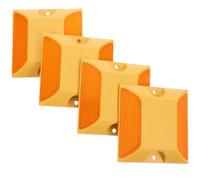 BELLIFFY 4pcs Double-sided Reflective Plastic Road Studs Pavement Markers for Driveways Automotive Trailer Reflectors Nighttime Visibility Easy Installation Road Markers