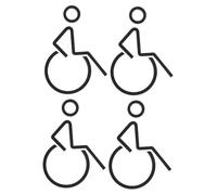 BELLIFFY 4pcs Handicap Bathroom Sign Black Acrylic Wheelchair Accessible Toilet Plaque Unisex Disability Washroom Door Signage for Business and Public Spaces