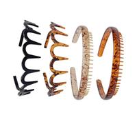 BELLIFFY 4pcs Hard Plastic Hairbands Unisex Antiskid Hair Accessories for Women and Men, Convenient and Stylish Headbands with Attractive Colours, for Doing Exercises Or Applying Masks