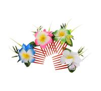 BELLIFFY 4Pcs Hawaiian Plumeria Hair Combs Fabric Plastic Floral Clips for Luau Parties Cruise Vacations Summer Festivals Lightweight Tropical Hair Accessories