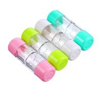 BELLIFFY 4PCS Mini Travel Rgp Hard Lens Case Portable Protective Storage Box for Contact Lenses in Pink White Blue Green Leak-Resistant Practical Container Holder
