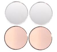 BELLIFFY 4Pcs Nail Art Mixing Plates Mirror Surface Manicure Color Mixing Tray Smooth Texture for DIY Nail Tips Display and Pigment Holding Rose Gold and Silver