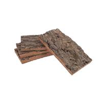 BELLIFFY 4pcs Natural Tree Bark Sheets Backboard, Light Gold Color, 10x20cm Irregular Thickness, Terrarium Bark Background for Reptile Habitat Decor and Mossy Aquarium Landscaping