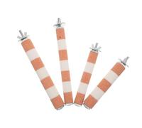 BELLIFFY 4PCS Parrot Chew Stick with Abrasive Claw Grinding Surface Bird Cage Perch Stand Rack for Parakeets Cockatiels Lovebirds Easy Installation and Beak Health Maintenance