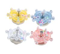 BELLIFFY 4pcs Parrot Interactive Chew Toys Rotating Bells, Colorful Spinning Bird Puzzle Toys for Small Parakeets and Cockatiels, Cage Entertainment and Gnawing Activity