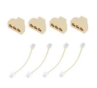 BELLIFFY 4pcs Phone Line Splitter Telephone Junction Box with Pure Plugs Plastic Phone Adapter for Landline Network Testing and Home Office Wiring