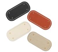 BELLIFFY 4pcs PU Leather Oval Bag Bottom Base for Crochet Handbags DIY Multi-Color Purse Bases for Craft Bag Bottom Pads Easy Sew Knitting Accessories for Handmade Projects