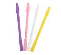 BELLIFFY 4pcs Silicone Stir Sticks for Facial Masks 10cm Reusable Mixing Tools for Resin Crafts and Diy Skincare Beauty Accessories in White Yellow Pink Purple