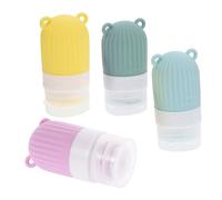BELLIFFY 4pcs Silicone Travel Bottles Refillable Containers for Toiletries Pink Water Bottle