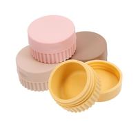 BELLIFFY 4pcs Silicone Travel Containers for Toiletries Small Leakproof Jars with Tight Seal for Creams Cosmetics Medicines Lightweight Portable Organizer