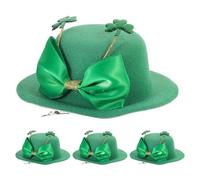 BELLIFFY 4pcs St Patrick's Day Hair Clips for Women Lightweight Green Shamrock Bow and Mini Top Hat Barrettes Festive Irish Party Favour Accessories