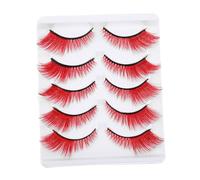 BELLIFFY 5 Pairs Colored Manga False Eyelashes Lightweight Cosplay Party Makeup Extensions with Curly Wispy Design for Natural Look and Reusable Use