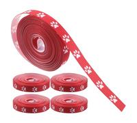 BELLIFFY 5 Rolls Paw Print Ribbon 1cm Wide X 5 Yards Each Thin Animal Print DIY Ribbon for Pet Crafts Wrapping Party Decorations Puppy and Cat Paw Pattern