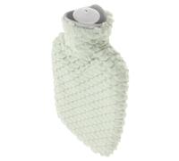 BELLIFFY 500ml Cute Plush Hot Water Bottle with Removable Scaly Cover, Hand Warmer Bag for Feet and Menstrual Pain Relief, Insulated Warm Water Bottle for Adults and Children in Green