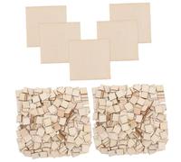 BELLIFFY 500pcs Unfinished Square Wood Natural Wood Grain for DIY Crafts Painting Art Projects and Rustic Home Decorations