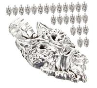 BELLIFFY 50pcs Bulk Silver Wolf Head Charms for DIY Jewelry Making Alloy Animal Pendants for Necklace Bracelet Keychain Craft Accessories Handmade Supplies