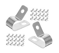 BELLIFFY 50pcs Cable Clips Cord Fastener Kit Small Clamps Metal Aluminum Wire Management Fixing Clamps