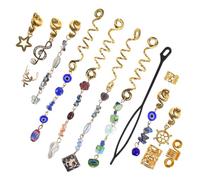 BELLIFFY 50pcs Cat's Eye Dreadlock Hair Clip Metal Locs Pin Twist Accessory Clip Boho Jewelry for Women