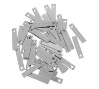 BELLIFFY 50pcs Metal Engraving Blanks: Stainless Steel Stamping Blanks with Star Hole - Rectangle Pendant Label - Jewelry Making Supplies for Charms Keychains