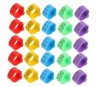 BELLIFFY 50pcs Plastic Poultry Leg Bands with Digital Identification Numbers Lightweight Chicken Leg Rings for Ducks Geese Use Multi-color Foot Tags for Poultry Farm Management