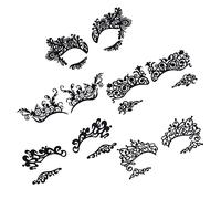 BELLIFFY 5pairs Drama Eye Liner Stickers Craft Temporary Eye Eyeshadow Stickers Lace Pattern for Women Random Style