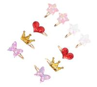 BELLIFFY 5pairs Girls Hair Clips Butterflies Stars Crowns Accessories for Parties Birthdays and Daily Wear Hair Ornaments for Boys and Girls
