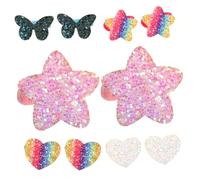 BELLIFFY 5pairs Glitter Hair Ties for Girls Boy Girl Hair Elastic Bands Sparkle Ponytail Holders Braid Accessories for Years Old