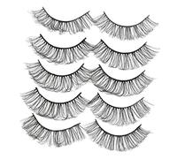 BELLIFFY 5pairs Natural Look False Eyelashes Soft Faux Lashes for Everyday Wear Party and Professional Makeup Applications